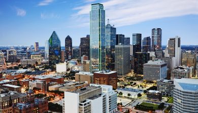 Aerial,View,Of,The,Financial,Hart,Of,Dallas,Texas,At